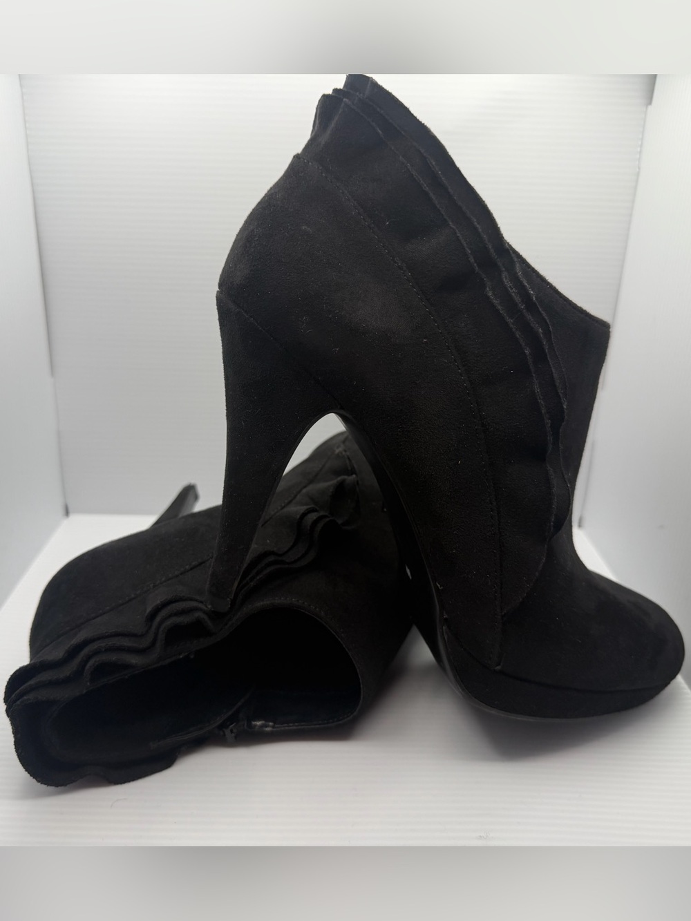 Women’s Impo Black Ruffle Ankle Bootie
